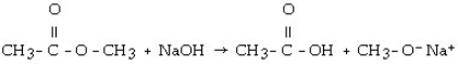 <strong>Which of the following is the reaction for the saponification of methyl acetate?</strong> A) B) C) D) E)
