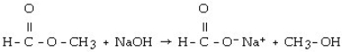 <strong>Which of the following is the reaction for the saponification of methyl acetate?</strong> A) B) C) D) E)