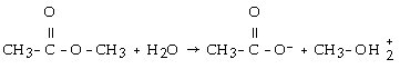 <strong>Which of the following is the reaction for the saponification of methyl acetate?</strong> A) B) C) D) E)