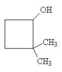 <strong>What is the IUPAC name for this compound? </strong> A) methylcyclobutanol B) o-methylcyclobutanol C) 2-hydroxy-1, 1-dimethylcyclobutane D) 2-dimethyl-1-cyclobutanol E) 2,2-dimethylcyclobutanol