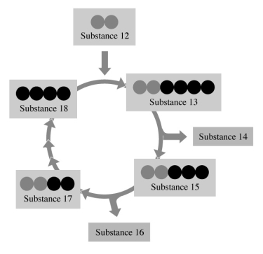 In this figure, depicting part 1 of the Citric Acid Cycle, taken from your text, identify the substances numbered. Substance 14