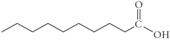 <strong>Choose the saturated fatty acid from the compounds below.</strong> A) B) C) D) E)