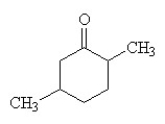 <strong>What is the IUPAC name for this compound? </strong> A)methylcyclohexanone B)2,5-dimethylcyclohexanone C)1,4-dimethyl-2-cyclohexanone D)cyclohexyl methyl ketone E)1,4-dimethyl-3-cyclohexanone