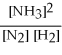 <strong>The equation for the formation of ammonia from nitrogen and hydrogen is shown below. What is the form of the equilibrium constant? 3H2(g) + N2(g) ⇌ 2NH₃(g)</strong> A) B) C) D) E)