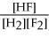 <strong>What is the correct form for the equilibrium constant expression for this reaction? H2(g) + F2(g) ⇌ 2HF(g)</strong> A) B) C) D) E)