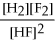 <strong>What is the correct form for the equilibrium constant expression for this reaction? H2(g) + F2(g) ⇌ 2HF(g)</strong> A) B) C) D) E)