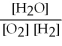 <strong>What is the correct form of the equilibrium constant for the reaction of hydrogen and oxygen to form water? The equation is: 2H2(g) + O2(g) ⇌ H2O(g)</strong> A)Kc = B)Kc = C)Kc = D)Kc = E)Kc =