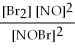 <strong>For the following reaction, the equilibrium constant Kc is 2.0 at a certain temperature. Write the equilibrium constant expression of the equilibrium constant, Kc. 2NOBr(g) ⇌ 2NO(g) + Br2(g)</strong> A) B) C) D) E)