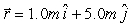 <strong>A ball of mass 2.0 kg is acted on by two forces, and .At t = 0 s,the particle is at rest at the origin.The position vector at t = 2 s is</strong> A) B) C) D) E)
