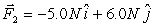 <strong>A ball of mass 2.0 kg is acted on by two forces, and .At t = 0 s,the particle is at rest at the origin.The velocity vector at t = 2 s is</strong> A) B) C) D) E)