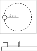 <strong> A 2.0-kg mass is attached to the end of a 5.0-m rope.The mass moves in a circular path on a horizontal frictionless surface.If the breaking strength of the rope is 40 N,the maximum translational speed with which you can swing the mass without breaking the rope is approximately </strong> A)3.2 m/s B)4.0 m/s C)10 m/s D)20 m/s E)0.20 km/s