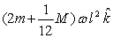 <strong>Two balls,each of mass m,are attached to the ends of a rod of length l and mass M.The system is then rotated about a frictionless pivot located at the center of mass with angular velocity \omega .The angular momentum of the system in vector form about the pivot is </strong> A) B) C) D) E)none of the above