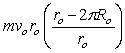 <strong>Use the figure to the right to answer the next problem. A ball of mass of mass m is tied with a light string to a vertical post of radius R<sub>p</sub> and slides on a frictionless horizontal surface. As the ball travels around the post, the string wraps around the post, shortening the length. At t = 0 s, its speed is v<sub>o</sub> and radius is r<sub>o</sub>. What is the angular momentum of the ball after the string has wrapped once around the post?</strong> A) B) C) D) E)cannot be determined