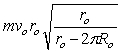 <strong>Use the figure to the right to answer the next problem. A ball of mass of mass m is tied with a light string to a vertical post of radius R<sub>p</sub> and slides on a frictionless horizontal surface. As the ball travels around the post, the string wraps around the post, shortening the length. At t = 0 s, its speed is v<sub>o</sub> and radius is r<sub>o</sub>. What is the angular momentum of the ball after the string has wrapped once around the post?</strong> A) B) C) D) E)cannot be determined