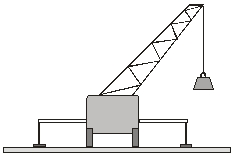<strong>Large cranes have stabilizers that extend beyond the wheels of the machines.If a crane has stabilizers that extend out by the width of the machine,by what factor can the load be increased before it tips over? Assume that the center of gravity of the crane without the load is in the middle of the crane. </strong> A)1 B)2 C)3 D)4 E)5