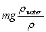 <strong>A beaker is filled with water.A ball of mass m and density \rho < \rho <sub>water</sub> is tied to a string.The other end of the string is then tied to the bottom of the beaker so that the ball is completely submerged.What is the tension in the string? </strong> A) B) C)mg D) E)