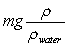 <strong>A beaker is filled with water.A ball of mass m and density \rho < \rho <sub>water</sub> is tied to a string.The other end of the string is then tied to the bottom of the beaker so that the ball is completely submerged.What is the tension in the string? </strong> A) B) C)mg D) E)