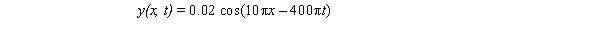 <strong>The equation of a transverse wave is where the units are SI.The velocity of the wave is</strong> A)0.20 \pi m/s B)8 \pi m/s C)40 m/s D)0.20 km/s E)0.40 \pi km/s