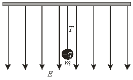 <strong>Use the picture for the next problem. A conducting sphere has a net charge of -q and of mass m is suspended from the ceiling by a light string.A uniform electric field E is applied vertical down on the sphere. The tension T in the string is ____ the weight mg.</strong> A)less than B)equal to C)greater than D)dependent on the strength of E in relation to E)insufficient information to tell