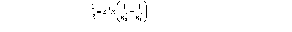 <strong>The equation derived by Bohr for the wavelengths of \lambda of the lines in hydrogen- like spectra is The first member of the Balmer series of hydrogen has \lambda = 660 nm.Doubly ionized is hydrogen-like.The wavelength of the first member of the Balmer series for doubly ionized is</strong> A)73 nm B)5.9 \times 10<sup>3</sup> nm C)150 nm D)60 nm E)1.8 \times 10<sup>-3</sup> nm
