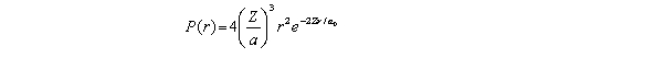 For the hydrogen atom in the ground state,the radial probability density is The probability of finding the electron in the range \Delta r = 0.04a<sub>0</sub> at r = 2a<sub>0</sub> is