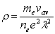 <strong>Which of the following expressions correctly describes the dependence of the resistivity \rho on the electronic mass,m<sub>e,</sub> the number of conduction electrons n<sub>e</sub>,the electronic charge e,the mean electron speed v<sub>av</sub>,and the mean free path \lambda ?</strong> A) B) C) D) E)