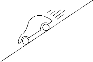 <strong> Which of the following free-body diagrams represents the car going downhill without acceleration? </strong> A) 1 B) 2 C) 3 D) 4 E) 5