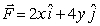 <strong>Calculate the work done by a force, , around a closed path, first going from P<sub>1</sub> (1,1) to P<sub>2</sub> (4,4) along path a and returning along path b. </strong> A) 0 J B) 3 J C) 7 J D) 13 J E) 17 J