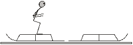 <strong>A 40 kg boy, on a stunt, jumps from one ice sled to another sled placed next to the first one, and then quickly jumps back to the first one. The horizontal speed relative to the ice for each jump is 2 m/s and the mass of each sled is 20 kg. What is the speed of the second sled after the second jump? Assume that there is no friction between the sled and the ice. </strong> A) 1 m/s B) 2 m/s C) 3 m/s D) 4 m/s E) 8 m/s