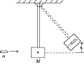 <strong> A bullet, m = 0.500 kg, traveling with a velocity of 100 m/s strikes and embeds itself in the bob of a ballistic pendulum, M = 9.50 kg. The combined masses rise to a height h = 1.28 m. The speed V<sub>f</sub> of the combined masses immediately following impact is</strong> A) 5.00 m/s B) 5.26 m/s C) 9.10 m/s D) 10.0 m/s E) 22.3 m/s