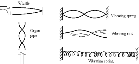 <strong> Of the sound sources shown, that which is vibrating with its first harmonic is the</strong> A) whistle. B) organ pipe. C) vibrating string. D) vibrating rod. E) vibrating spring.