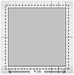   A change in temperature of 100º C causes a square plate to expand as shown in the figure. The coefficient of linear expansion of the plate is approximately