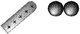 <strong> If you bring a positively charged insulator near two uncharged metallic spheres that are in contact and then separate the spheres, the sphere on the right will have</strong> A) no net charge. B) a positive charge. C) a negative charge. D) either a positive or negative charge. E) None of these is correct.