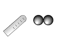 <strong> If you bring a negatively charged insulator near two uncharged metallic spheres that are in contact and then separate the spheres, the sphere on the right will have</strong> A) no net charge. B) a positive charge. C) a negative charge. D) either a positive or negative charge. E) None of these is correct.