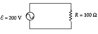   The approximate rms current in the circuit shown is