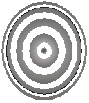<strong> The interference pattern is from a lens placed on a flat reflecting surface illuminate using a monochromatic light from above. From the pattern one can conclude that the lens</strong> A) is more curved on the left and right sides compared to top and bottom. B) is more curved on the top and bottom compared to the left and right sides. C) has a spherical surface. D) has a concave surface. E) none of the above