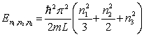 <strong>A particle is confined in a three-dimensional box with L<sub>1 </sub>= L, L<sub>2</sub> = 2L and L<sub>3</sub> = 3L. The energy levels of the particle are given by</strong> A) . B) . C) . D) . E) None of these is correct.