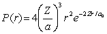 <strong>For the hydrogen atom in the ground state, the radial probability density is The probability of finding the electron in the range \Delta r = 0.04a<sub>0</sub> at r = a<sub>0</sub> is</strong> A) 0.0423 B) 0.0164 C) 0.0217 D) 0.0137 E) 0.0241