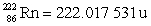 <strong>Radon (Rn) is a gas. Its nucleus decays with the emission of an alpha particle to form an isotope of polonium (Po): The masses of the particles are: The rest energy of a unified mass unit is 931.5 MeV. The kinetic energy of the ejected particles is</strong> A) 6.26 MeV B) 6.16 MeV C) 6.04 MeV D) 6.61 * 10<sup>-3</sup> MeV E) 5.73 MeV