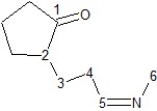 <strong>Identify hybridization of carbon atoms numbered 1-6 in the structure below: </strong> A)Carbons 3, 4, and 6 are sp<sup>3</sup>, carbons 2 and 5 are sp<sup>2</sup>, and carbon 1 is sp hybridized. B)Carbons 2, 3, and 4 are sp<sup>3</sup>, carbons 1, 5, and 6 are sp<sup>2</sup> hybridized. C)Carbons 2, 3, 4, and 6 are sp<sup>3</sup>, carbons 1 and 5 are sp hybridized. D)Carbons 3, 4, and 6 are sp<sup>3</sup>, carbons 1, 2, and 5 are sp<sup>2</sup> hybridized. E)Carbons 2, 3, 4, and 6 are sp<sup>3</sup>, carbons 1 and 5 are sp<sup>2</sup> hybridized.