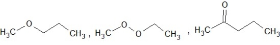 <strong>Which of the following sets of compounds contain one ether, one alcohol, and one ketone (not necessarily in this order)?</strong> A) B) C) D) E)