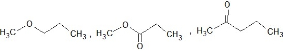 <strong>Which of the following sets of compounds contain one ether, one alcohol, and one ketone (not necessarily in this order)?</strong> A) B) C) D) E)
