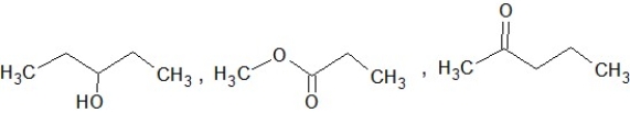 <strong>Which of the following sets of compounds contain one ether, one alcohol, and one ketone (not necessarily in this order)?</strong> A) B) C) D) E)