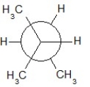 <strong>Which of the following Newman projections shows a staggered conformer of 2-methyl-butane?</strong> A) B) C) D) E)