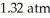Based on the figure above,the boiling point of diethyl ether under an external pressure of is ________ °C.