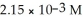 Calculate the pH for an aqueous solution of acetic acid that contains   hydronium ion.