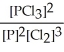 <strong>Express the equilibrium constant for the following reaction. 2 P(g)+ 3 Cl<sub>2</sub>(g)⇌ 2 PCl<sub>3</sub>(g)</strong> A)K = B)K = C)K = D)K = E)K =