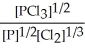 <strong>Express the equilibrium constant for the following reaction. 2 P(g)+ 3 Cl<sub>2</sub>(g)⇌ 2 PCl<sub>3</sub>(g)</strong> A)K = B)K = C)K = D)K = E)K =