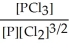 <strong>Express the equilibrium constant for the following reaction. 2 P(g)+ 3 Cl<sub>2</sub>(g)⇌ 2 PCl<sub>3</sub>(g)</strong> A)K = B)K = C)K = D)K = E)K =