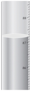<strong>Read the temperature with the correct number of significant figures. </strong> A) 87°C B) 87.2°C C) 87.20°C D) 87.200°C E) 87.2000°C